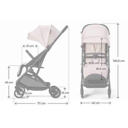 KINDERKRAFT - Sportovní kočárek INDY 3 Misty Beige