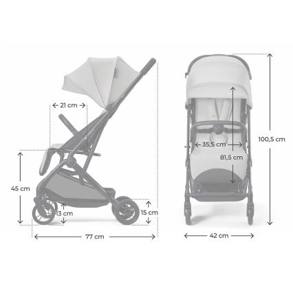 KINDERKRAFT - Sportovní kočárek INDY 3 Urban Grey
