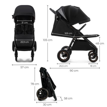 KINDERKRAFT - Sportovní kočárek MITZY Air Black
