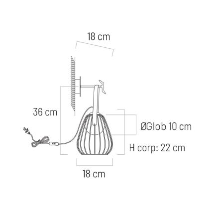 Nástěnná lampa MEMORY 1xG9/4W/230V bílá/hnědá