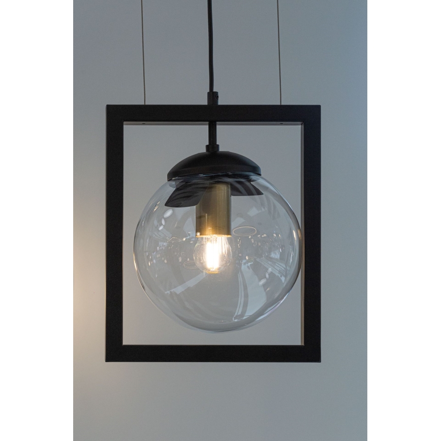 Lustr na lanku REY 1xE27/7W/230V černá