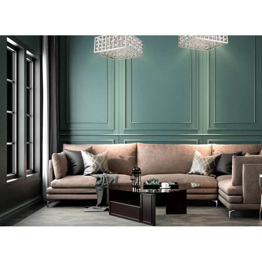 LED Stmívatelné křišťálové stropní svítidlo COLUMBUS LED/20W/230V lesklý chrom
