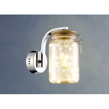 LED Nástěnné svítidlo JAR LED/5W/230V zlatá/lesklý chrom/dřevo