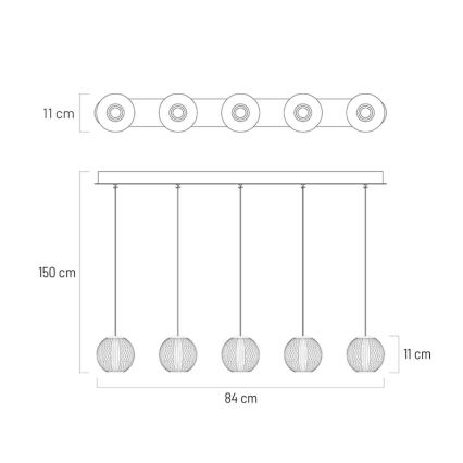 LED Lustr na lanku ESMOND 5xLED/4,8W/230V lesklý chrom