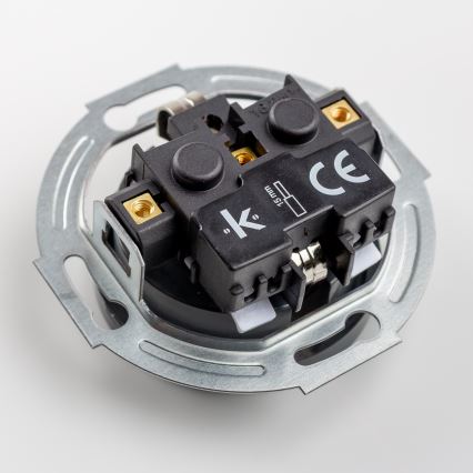 Kliklap - Dvojitá retro zásuvka domovní s rámečkem SCHUKO 230V antracit