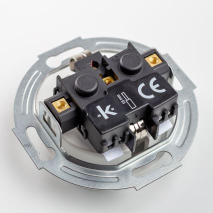 Kliklap - Dvojitá retro zásuvka domovní s rámečkem SCHUKO 230V sněhově bílá