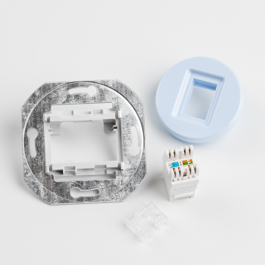 Kliklap - Retro datová zásuvka s rámečkem modrá