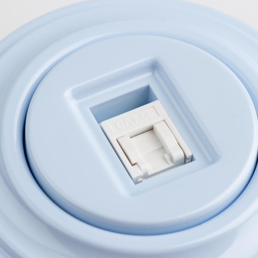 Kliklap - Retro datová zásuvka s rámečkem modrá