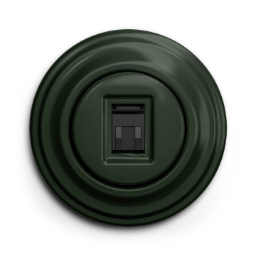 Kliklap - Retro datová zásuvka s rámečkem zelená