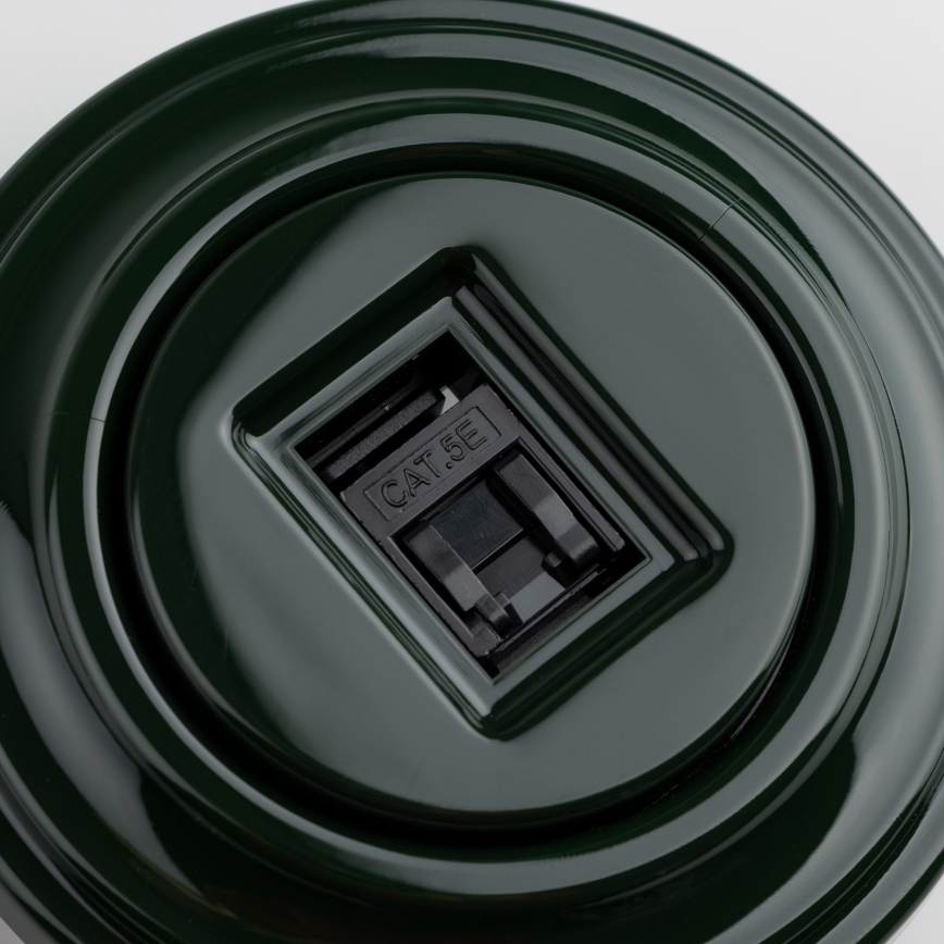 Kliklap - Retro datová zásuvka s rámečkem zelená