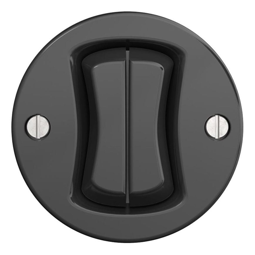 Kliklap - Retro dvojité tlačítko bez rámečku antracit