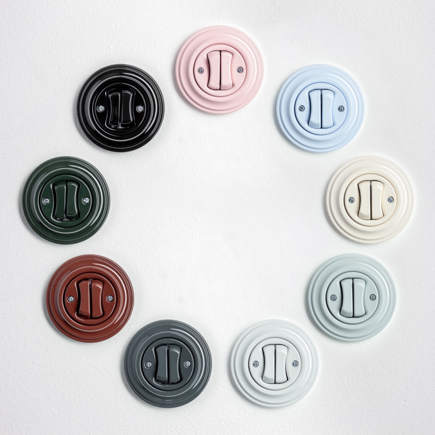 Kliklap - Retro dvojité tlačítko s rámečkem černá