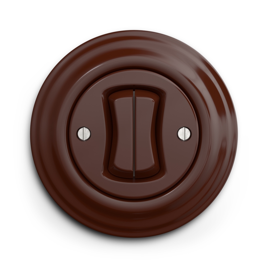 Kliklap - Retro dvojité tlačítko s rámečkem hnědá