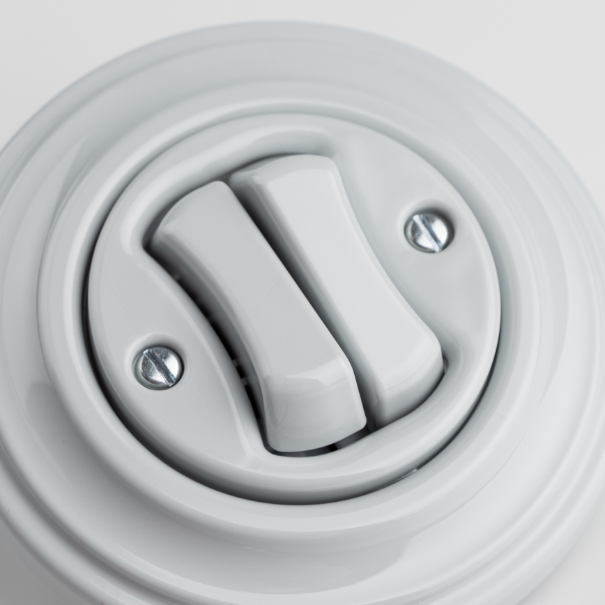 Kliklap - Retro dvojité tlačítko s rámečkem šedá