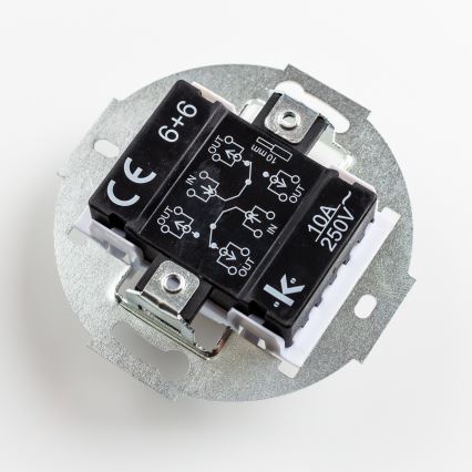 Kliklap - Retro dvojitý schodišťový vypínač bez rámečku č. 6+6 hnědá