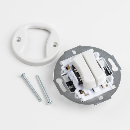 Kliklap - Retro dvojitý schodišťový vypínač bez rámečku č. 6+6 keramická bílá