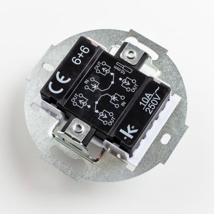 Kliklap - Retro dvojitý schodišťový vypínač bez rámečku č. 6+6 keramická bílá