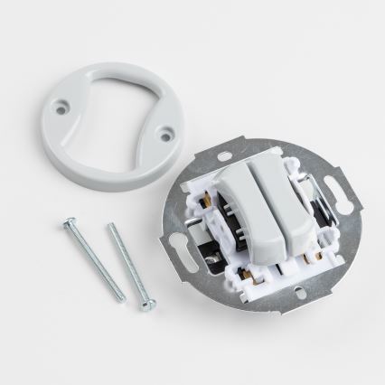 Kliklap - Retro dvojitý schodišťový vypínač s rámečkem č. 6+6 šedá