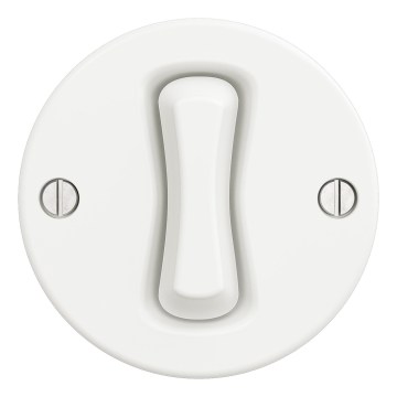 Kliklap - Retro jednopólový vypínač bez rámečku č. 1 sněhově bílá