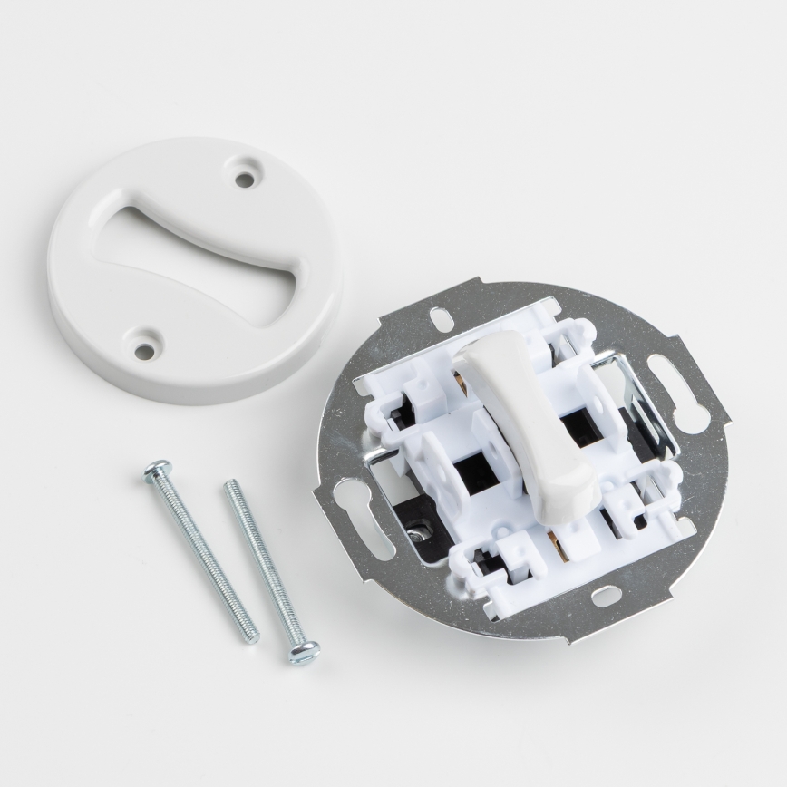 Kliklap - Retro jednopólový vypínač s rámečkem č. 1 sněhově bílá