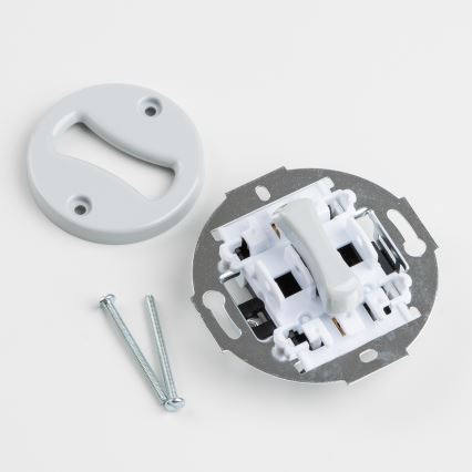 Kliklap - Retro křížový vypínač s rámečkem č. 7 šedá