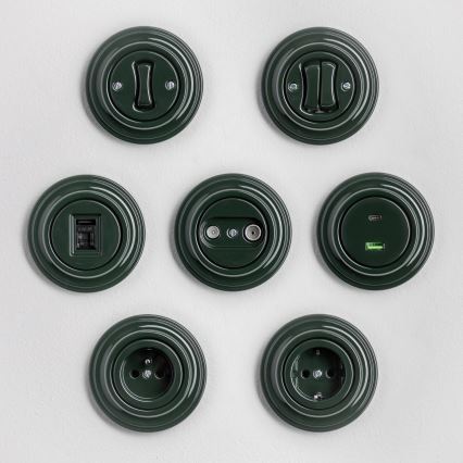 Kliklap - Retro schodišťový vypínač bez rámečku č. 6 zelená