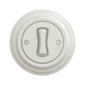 Kliklap - Retro schodišťový vypínač s rámečkem č. 6 keramická bílá