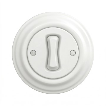 Kliklap - Retro schodišťový vypínač s rámečkem č. 6 sněhově bílá