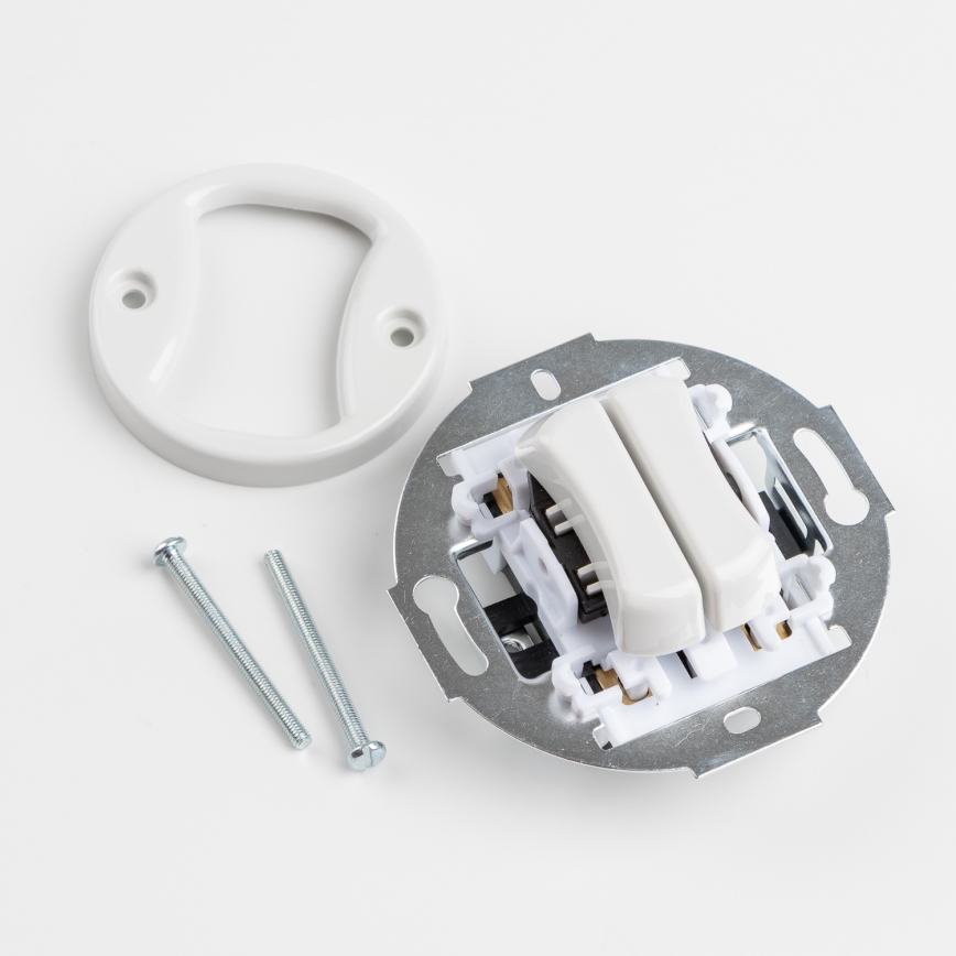 Kliklap - Retro sériový vypínač bez rámečku č. 5 keramická bílá