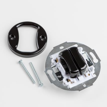 Kliklap - Retro sériový vypínač s rámečkem č. 5 černá