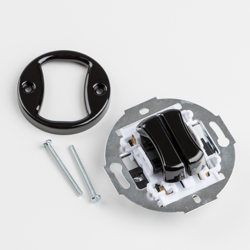 Kliklap - Retro sériový vypínač s rámečkem č. 5 černá