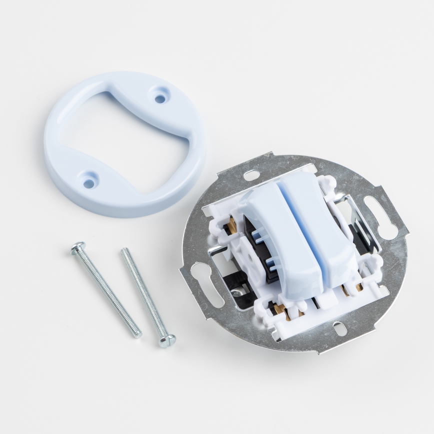 Kliklap - Retro sériový vypínač s rámečkem č. 5 modrá