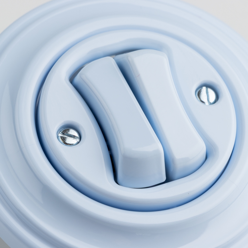 Kliklap - Retro sériový vypínač s rámečkem č. 5 modrá