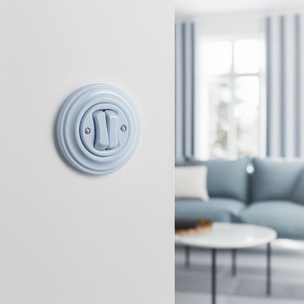 Kliklap - Retro sériový vypínač s rámečkem č. 5 modrá