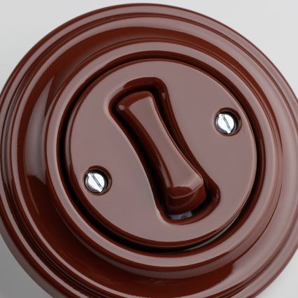 Kliklap - Retro tlačítko s rámečkem hnědá