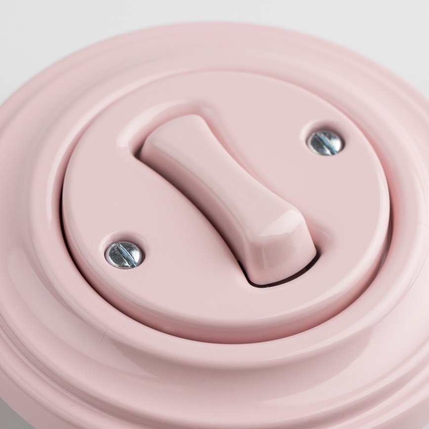 Kliklap - Retro tlačítko s rámečkem starorůžová