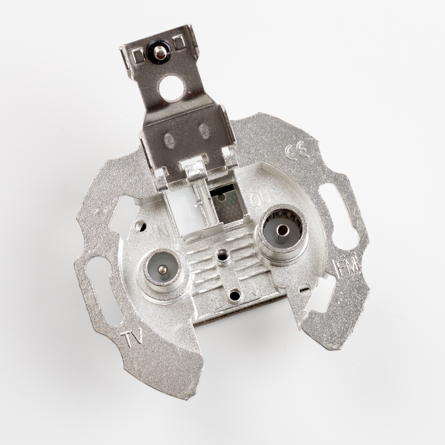 Kliklap - Retro účastnická zásuvka TV+R (koncová) s rámečkem šedá