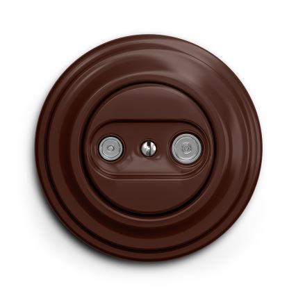 Kliklap - Retro účastnická zásuvka TV+R (průběžná) hnědá