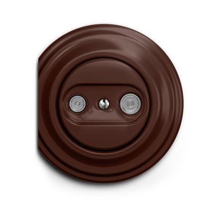 Kliklap - Retro účastnická zásuvka TV+R (průběžná) hnědá