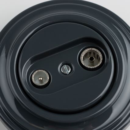 Kliklap - Retro účastnická zásuvka TV+R (průběžná) s rámečkem antracit