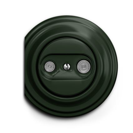 Kliklap - Retro účastnická zásuvka TV+R (průběžná) zelená