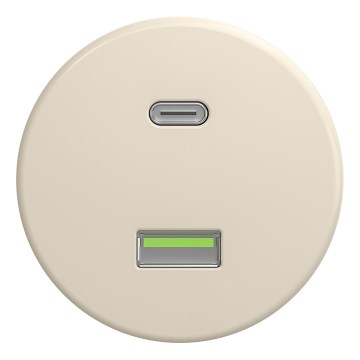 Kliklap - Retro USB zásuvka A+C bez rámečku béžová