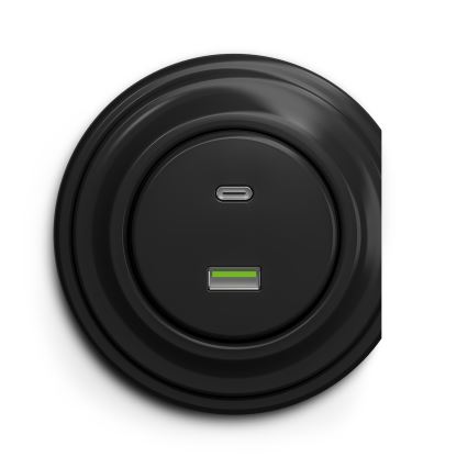 Kliklap - Retro USB zásuvka A+C černá
