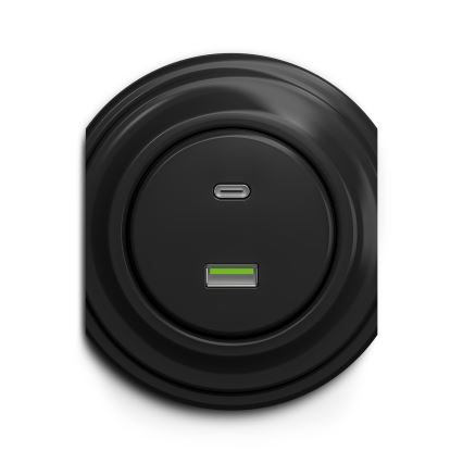 Kliklap - Retro USB zásuvka A+C černá