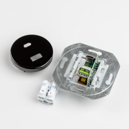 Kliklap - Retro USB zásuvka A+C s rámečkem černá