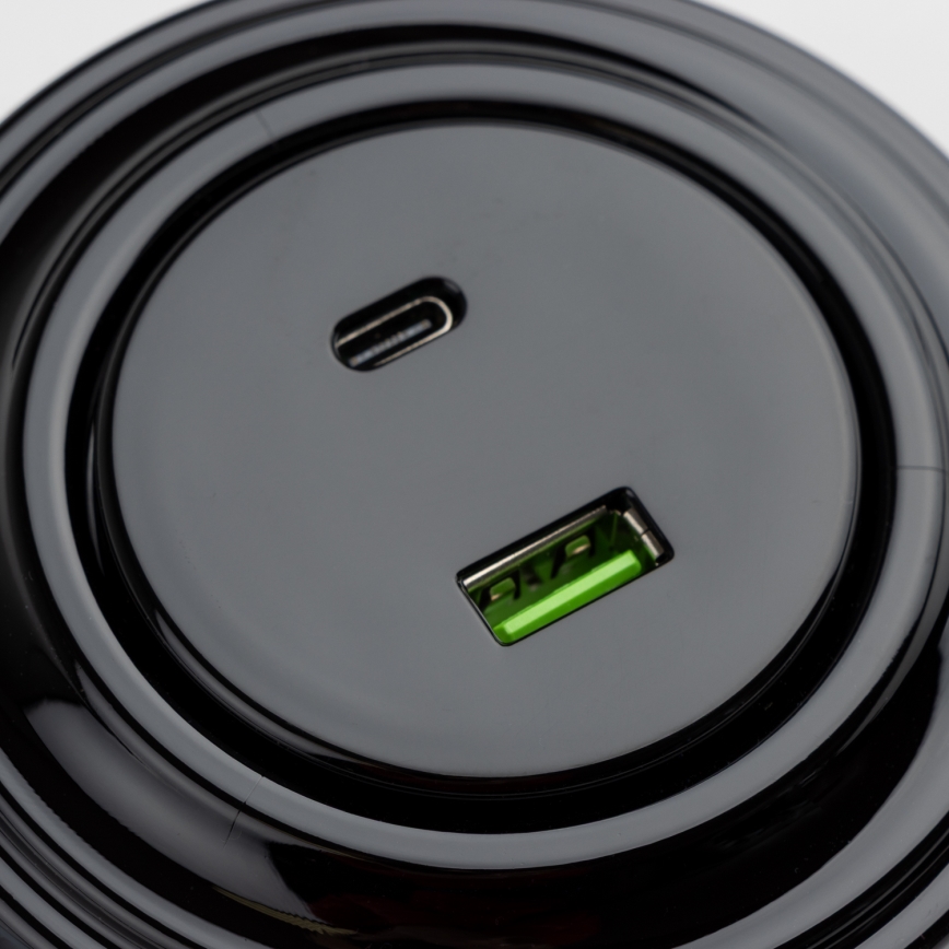 Kliklap - Retro USB zásuvka A+C s rámečkem černá