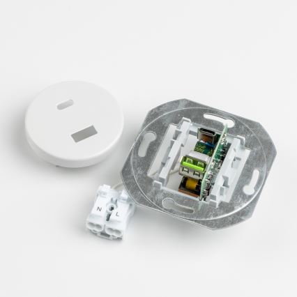 Kliklap - Retro USB zásuvka A+C s rámečkem sněhově bílá