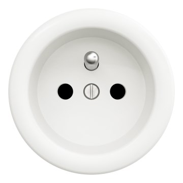 Kliklap - Retro zásuvka domovní bez rámečku 230V bílá
