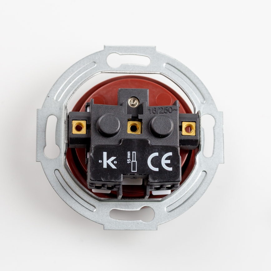 Kliklap - Retro zásuvka domovní bez rámečku 230V hnědá