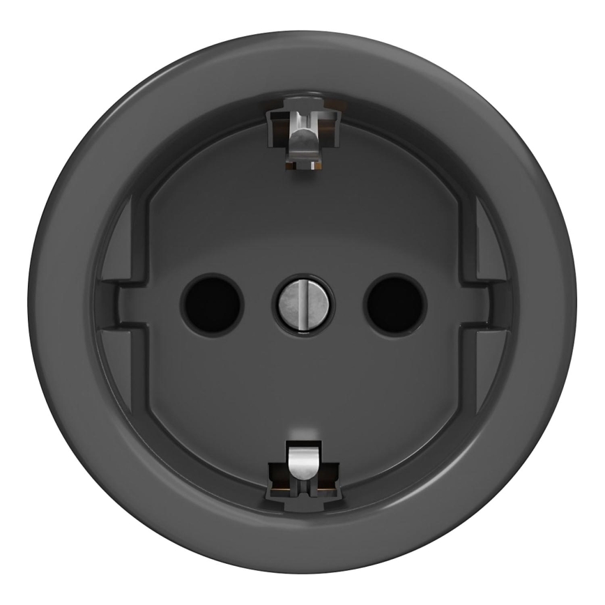 Kliklap - Retro zásuvka domovní bez rámečku SCHUKO 230V/16A antracit